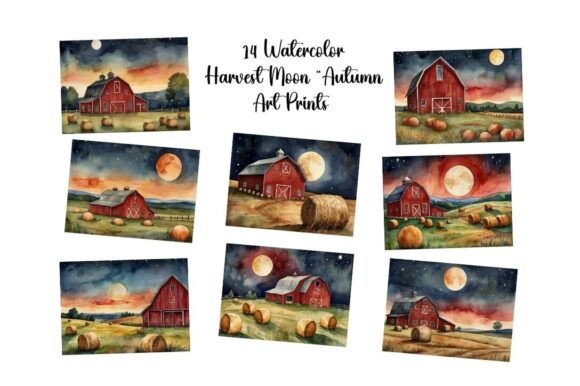 Download Colonial Americana Folk Art Autumn Print - Autumn Collection