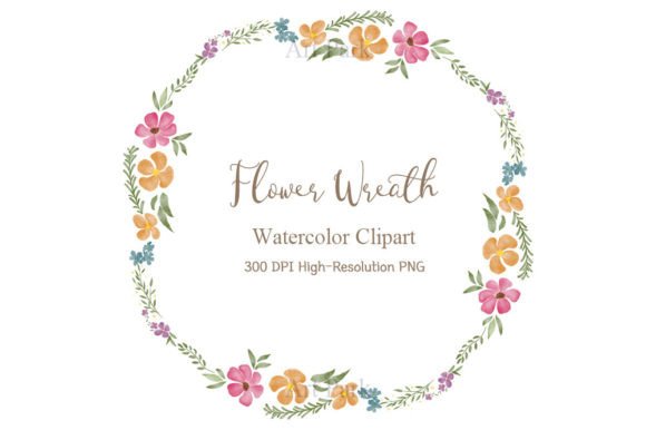 Download Spring Watercolor Flower Wreath PNG - Premium Bundle