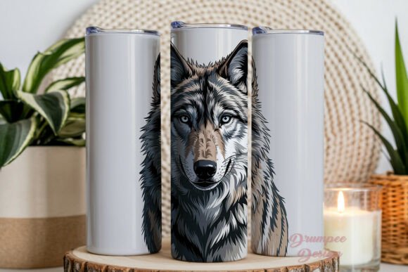 Download Majestic Wolf Head 20oz Tumbler Wrap - Premium Resources