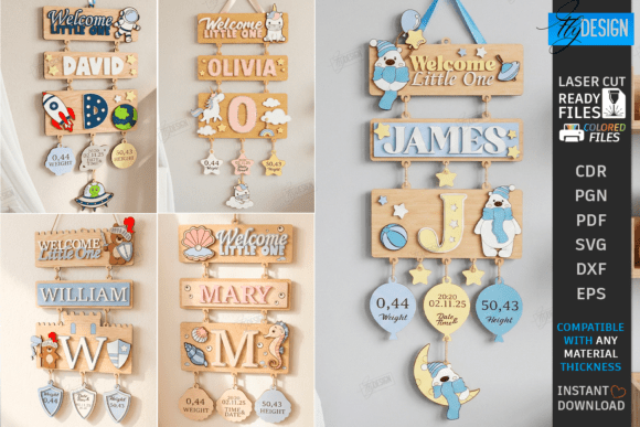 Download 3D Layered Sign for Newborn Laser Bundle - Laser Collection