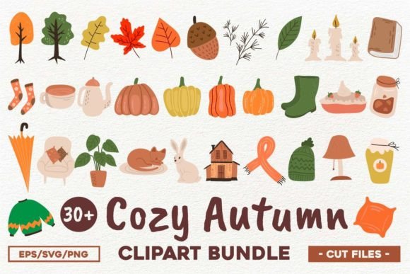 Download Cozy Autumn Clipart, Cute Fall Clipart - Autumn Collection