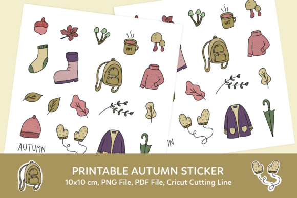 Download Autumn Printable Stickers Sheet - Autumn Collection