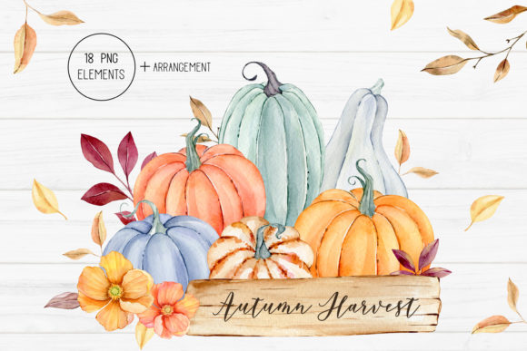 Download Watercolor Autumn Pumpkin Clipart - Autumn Collection