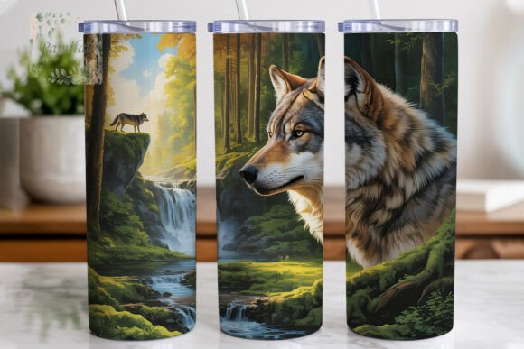 Download Majestic Wolf Forest 20oz Tumbler Wrap - Majestic wolf Collection