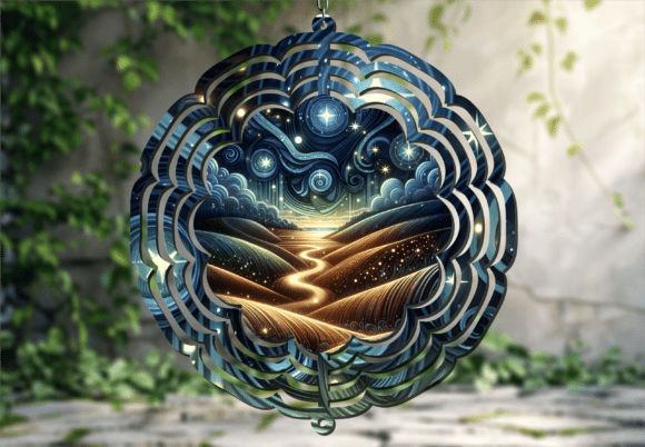 Download Majestic Wolf Night Sky Wind Spinner - Majestic wolf Collection