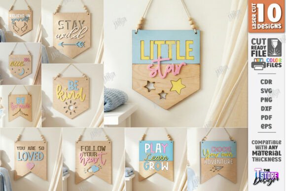 Download Nursery Wall Banners Laser Cut Bundle - Laser Collection