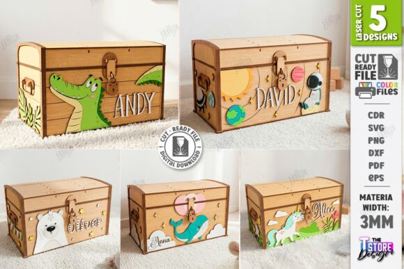 Download Wooden Kids Treasure Chest Laser Cut Set - Laser Collection