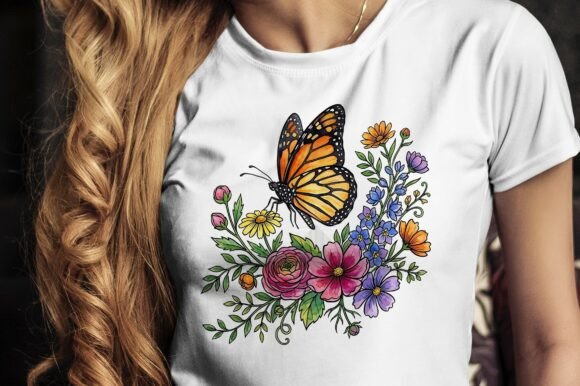 Download Butterfly on Blooming Flower Wreath PNG - Flower wreath png Collection