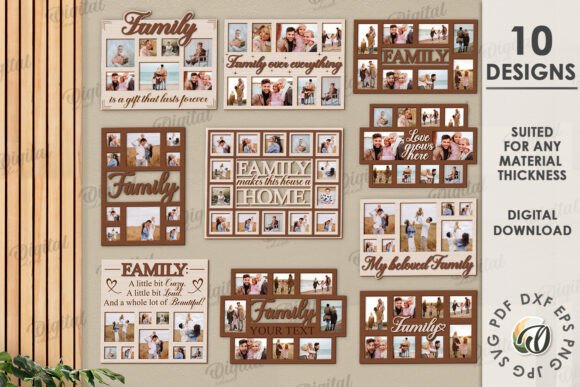 Download 3D Family Photo Frame Bundle Laser Cut - Laser Collection