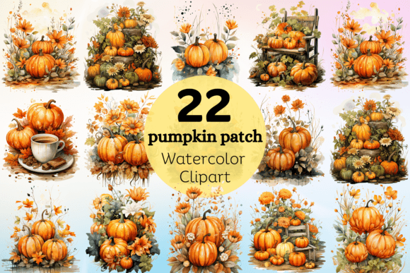 Download Rustic Autumn Pumpkin Clipart Set - Autumn Collection