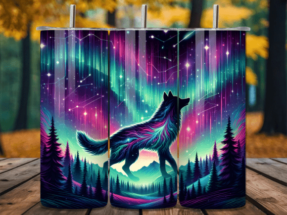 Download Majestic Wolf Howling Under Tumbler Wrap - Majestic wolf Collection