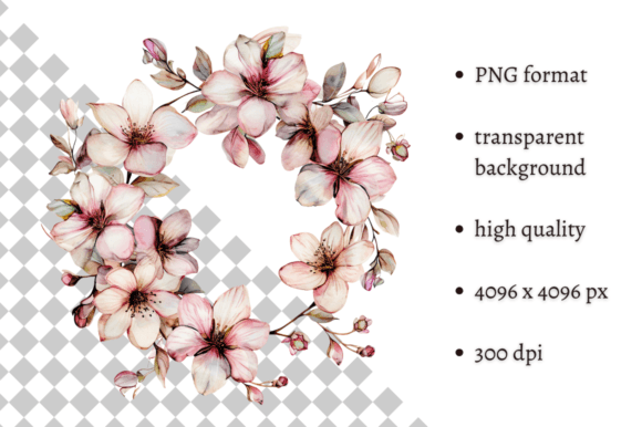 Download Watercolor Pink Spring Flower Wreath PNG - Flower wreath png Collection