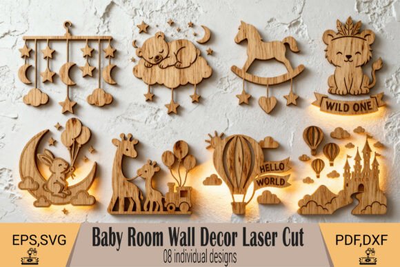 Download Nursery Wall Decor Laser Cut Bundle - Laser Collection