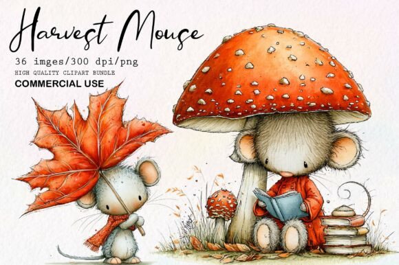 Download Cute Autumn Harvest Mouse PNG Clipart - Autumn Collection