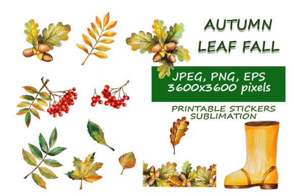 Download Autumn Leaf Fall Printable Stickers - Autumn Collection
