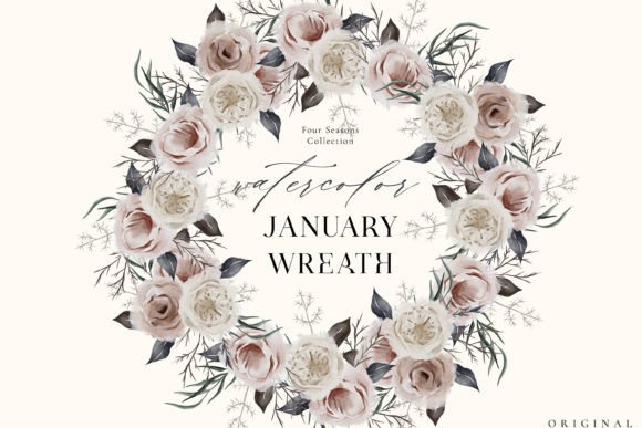 Download Watercolor Flower Wreath PNG January - Flower wreath png Collection