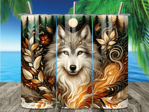 Download Majestic Wolf Portrait Autumn Tumbler - Autumn Collection
