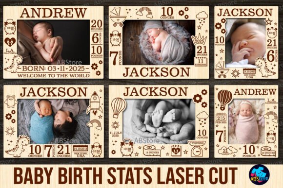 Download Baby Announcement Photo Frame Laser Cut - Laser Collection