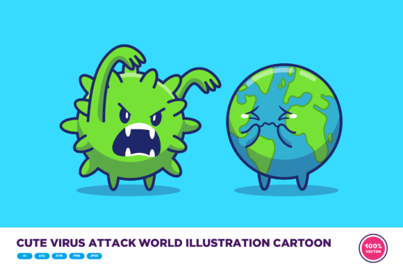 Download Cute Virus Attack World Illustration - World illustration Collection
