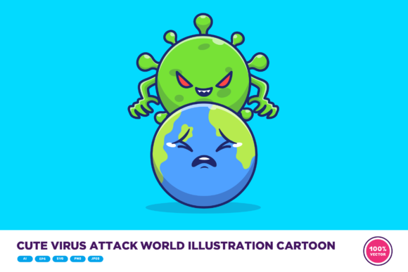 Download Cute Virus Attack World Illustration - World illustration Collection